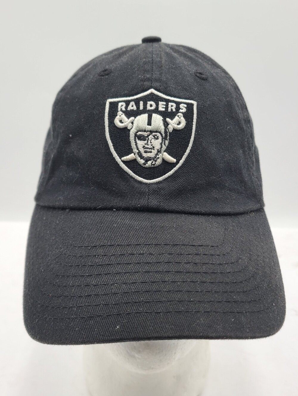 B55 Las Vegas Raiders Dad Hat Cap Strapback Black Football NFL Apparel Oakland